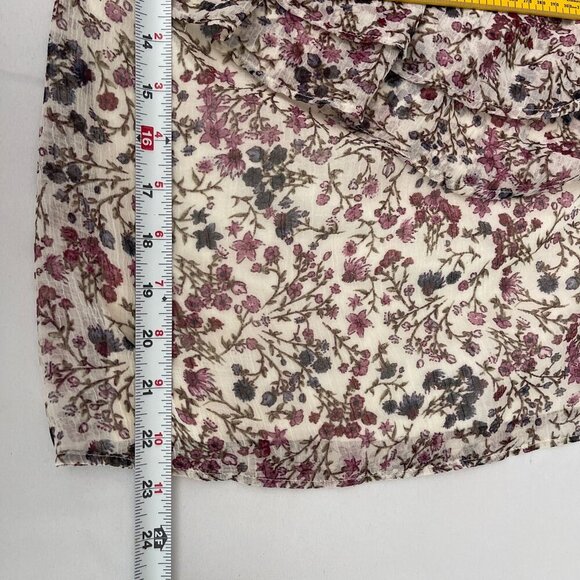 American Eagle Outfitters One Shoulder Floral Ruffle Blouse Elegant Top‎ Women S - Picture 8 of 10